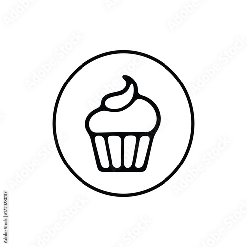 Delicious Treat A Sweet Cupcake Icon, Confectionery Delight and Culinary Excellence