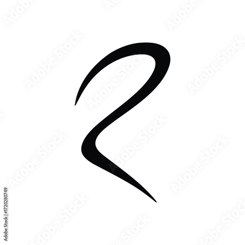 Elegant Black Swirl Abstract Vector Art Creation with Flowing Line Design