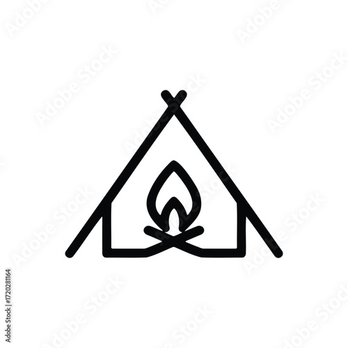 Cozy Campfire Retreat A Tent Illustration for Nature Lovers and Outdoor Adventures