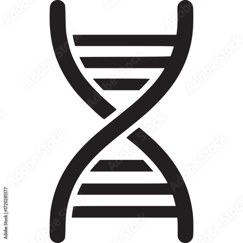 Illustration of a dna strand isolated on white background, representing genetics, biology, science, and the building blocks of life