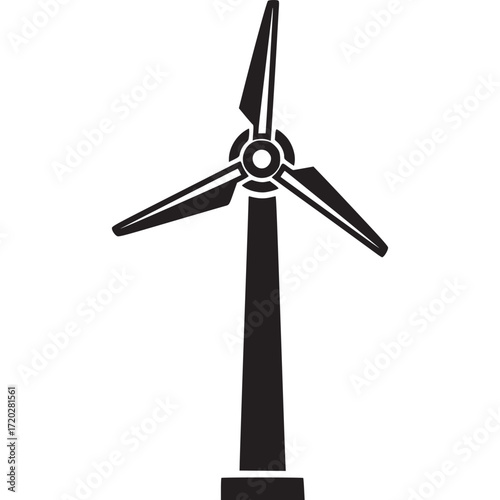 Wind turbine isolated on white background, a sustainable energy source, harnessing wind power to generate electricity in an environmentally friendly manner