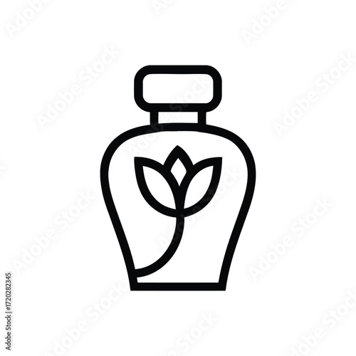 Essential Oil Bottle with Floral Design for Aromatherapy and Natural Wellness
