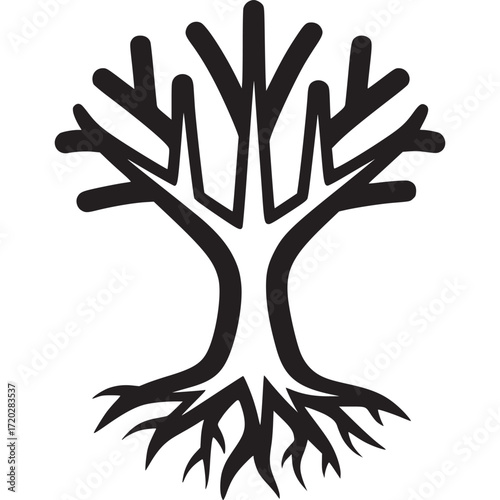 Tree icon isolated on white background a perennial woody plant with a trunk and branches, typically reaching a considerable height and age