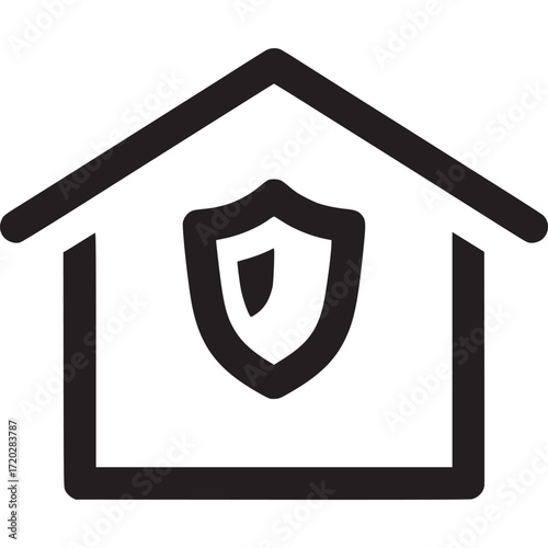 Home security icon isolated on white background protection of a house or dwelling from burglary, vandalism, or other threats to safety
