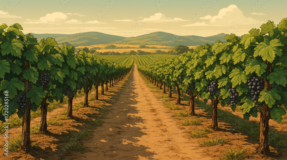 Naklejka premium vineyard in autumn