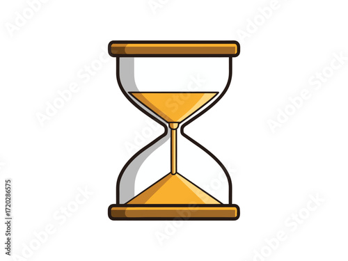 Hourglass Vector Illustration with Sand Timer