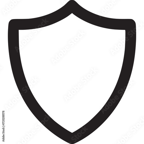 Shield icon isolated on white background, a symbol of protection, security, and defense, representing safety, reliability, and trust in a simple, clean design
