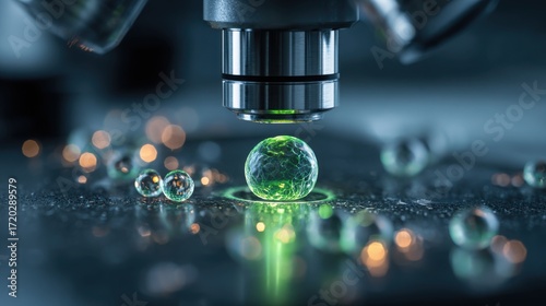 microscopic glowing sphere research science