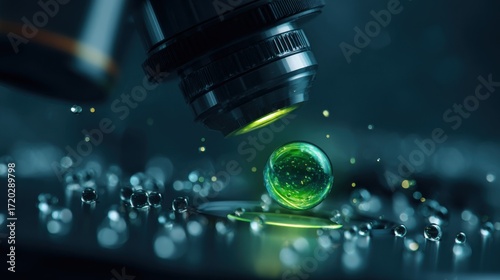 microscope lens green sphere science