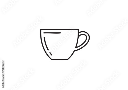 White cup of coffee isolated on white background