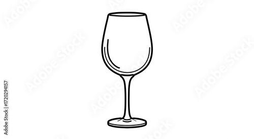 Line art illustration of a wine glass, perfect for showcasing elegance and sophistication