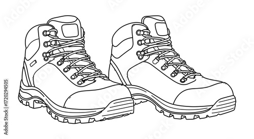 Illustration of a pair of work boots, symbolizing safety and durability for labor