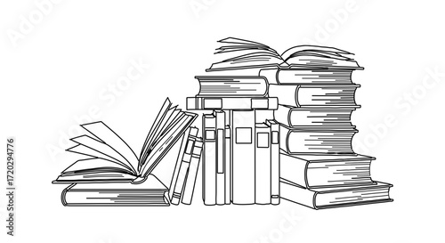 Stack of books, representing knowledge, education, and the joy of reading