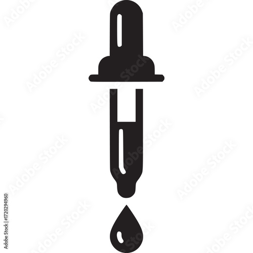 Dropper icon isolated on white background vector illustration of medical dropper, essential oil, and liquid dispenser for healthcare and laboratory use
