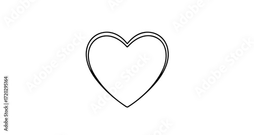 Heart shape outline icon symbol of love and care, simple vector design