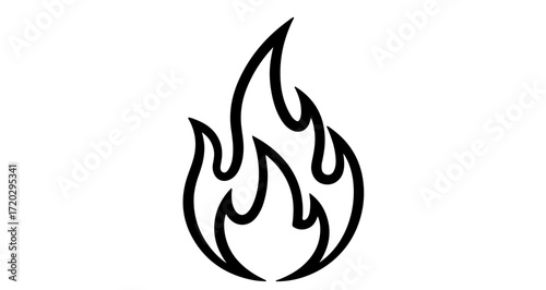 Illustration of a stylized flame, perfect for adding a touch of warmth and energy to designs