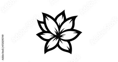 Elegant floral design with symmetrical petals, , creating a simple yet sophisticated motif