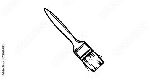 Paint brush, a tool for painting, drawing, and applying color to surfaces