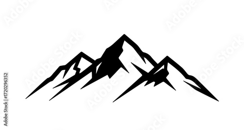 Mountain range silhouette, a simple vector illustration for outdoor adventure