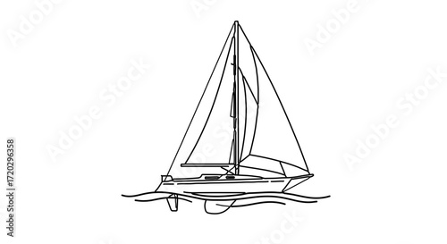 Sailing boat, a classic nautical vessel for adventure and exploration on the sea
