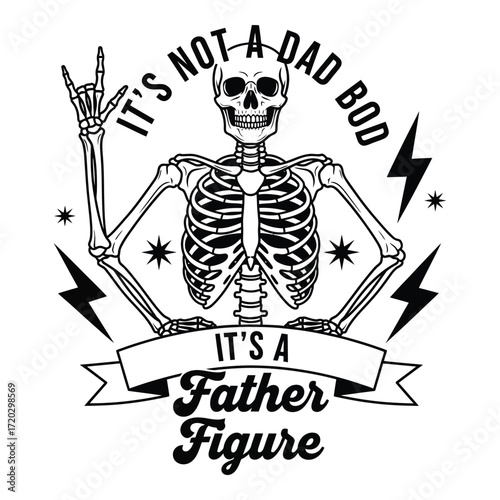 Vector art of a skeleton father figure isolated on white background