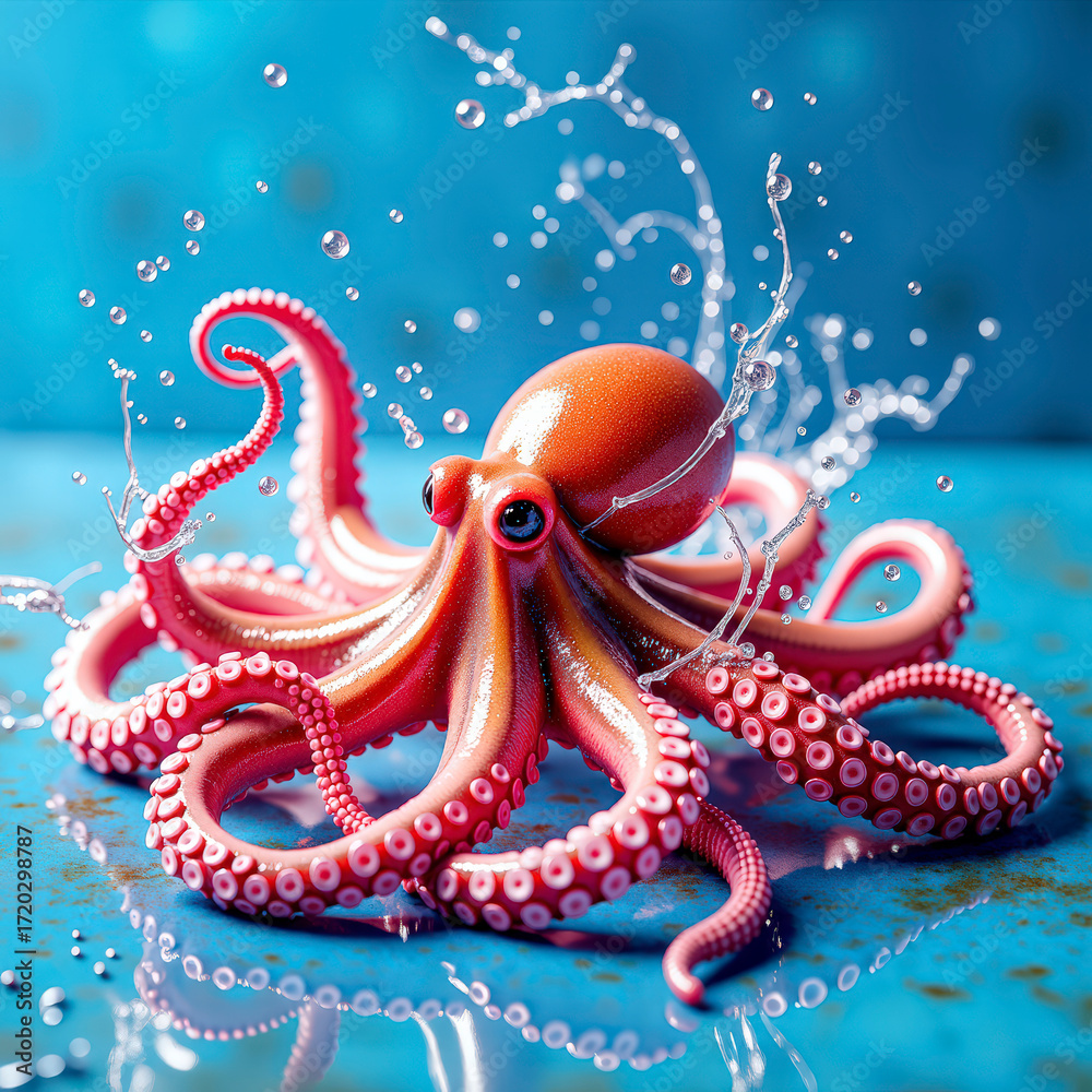 Obraz premium pulpo, octopoda, ilustración, fractal, mar, designio, animal, submarino, espacio, arte, dechado, naturaleza