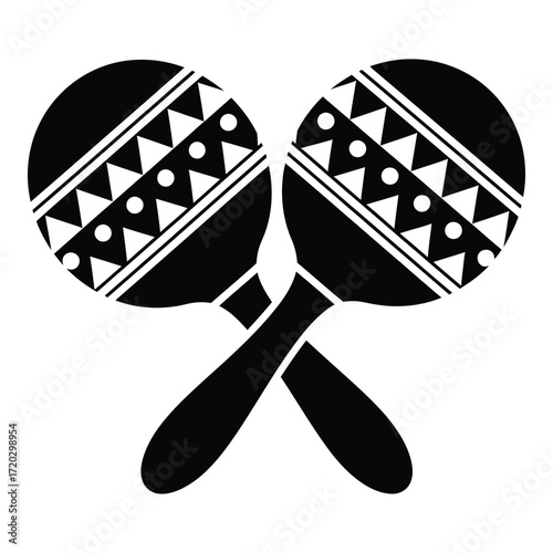 Vector art of a pair of maracas in black and white illustration