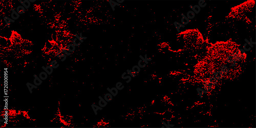 Realistic dark red fire particle burn effect sparkles pattern. Vintage grunge pattern for design and decoration. Gloomy black and red colors background for design. Dirty rustic fire red texture.