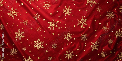 Red Velvet with Gold Snowflakes and Pearls