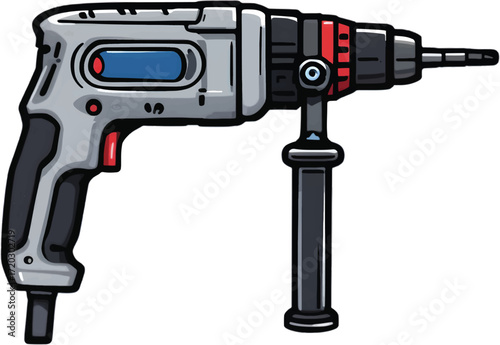 drill isolated on white vector illudtration