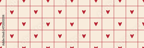Groovy Y2K retro checkerboard valentine motif. Abstract and seamless background texture featuring a classic checker pattern.