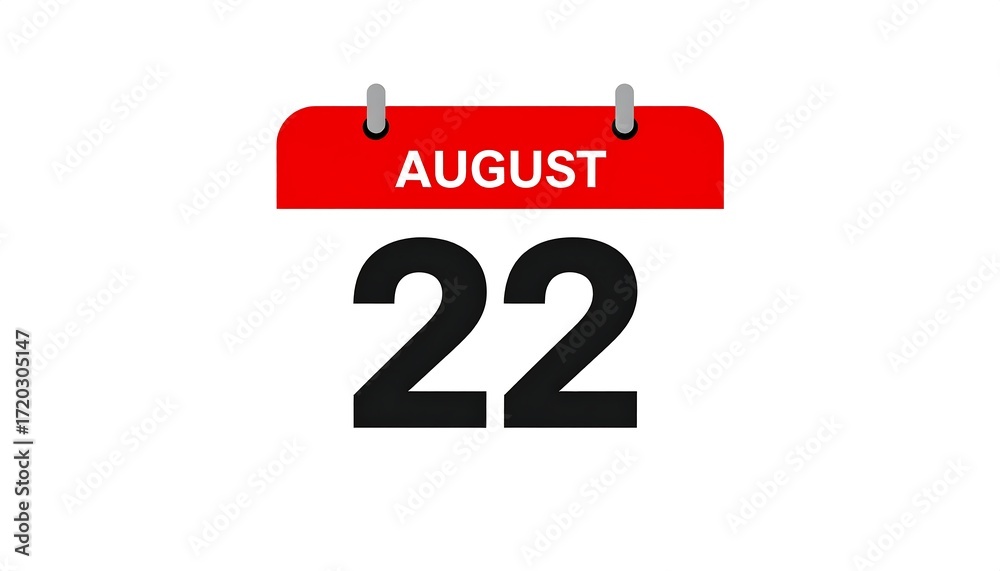 Fototapeta premium August 22nd calendar date