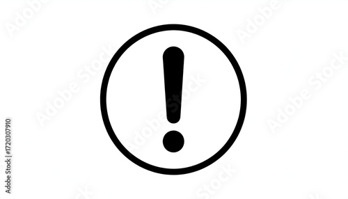 Black exclamation point inside a circle