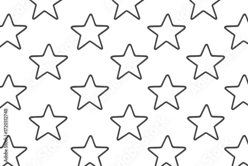 Pattern of simple stars arranged evenly on a white background creating a minimalist design