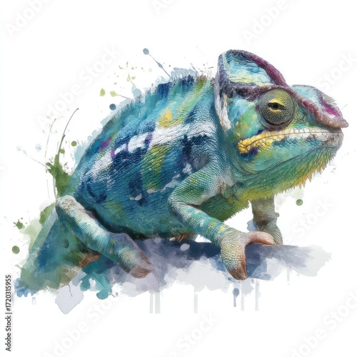 Colorful chameleon illustration