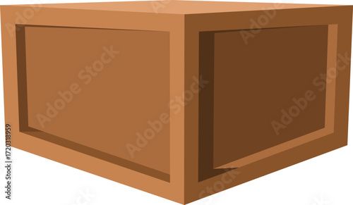 Wood container. Cartoon warehouse with wooden boxes crates pallets containers for delivery goods, market shipment distribution packaging.