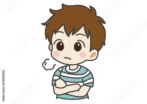 ため息をつく男の子