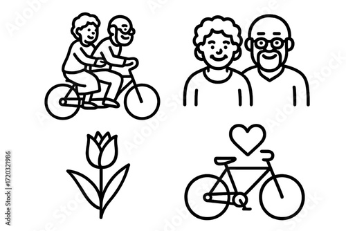 Couple enjoying a bike ride together in a joyful moment sharing love and companionship