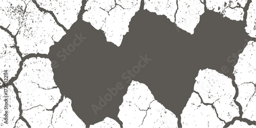 Rough and dirty tree bark texture with an old grunge paint crack pattern on a concrete wall surface