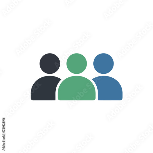 Group of diverse people icon symbolizing teamwork collaboration and community togetherness and diversity