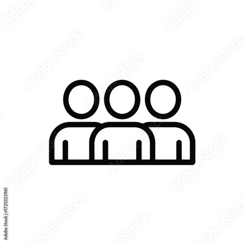 Teamwork collaboration symbol depicting a group of people standing together representing unity and connection
