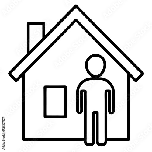 Real Estate Agent Icon – Person with House Symbol