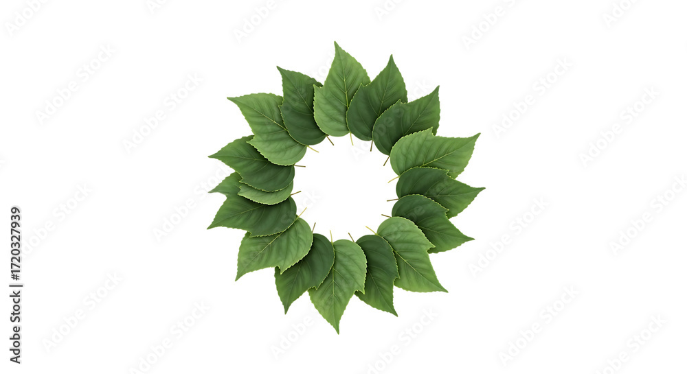 Green Leaves Arranged in a Circular Pattern leaf nature Green Leaves Arranged in a Circular Pattern leaf nature