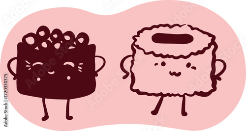 Cute sushi character Japanese cuisine	
