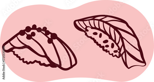 Cute sushi character Japanese cuisine	
