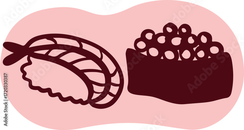 Cute sushi character Japanese cuisine	
