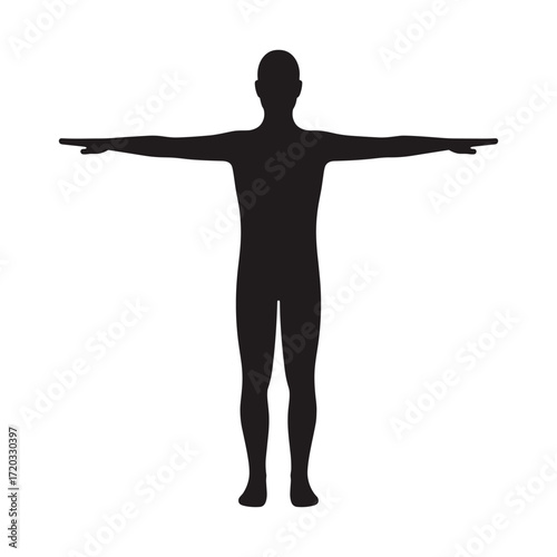 Male Human Body Silhouette T-Pose Vector | Concept of human body shape, anatomy figure, generic male symbol, medical diagram