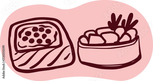 Cute sushi character Japanese cuisine	
