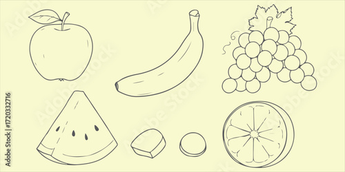 A delicious array of fruits evoking a sense of summer freshness and healthy eating including apples bananas grapes with