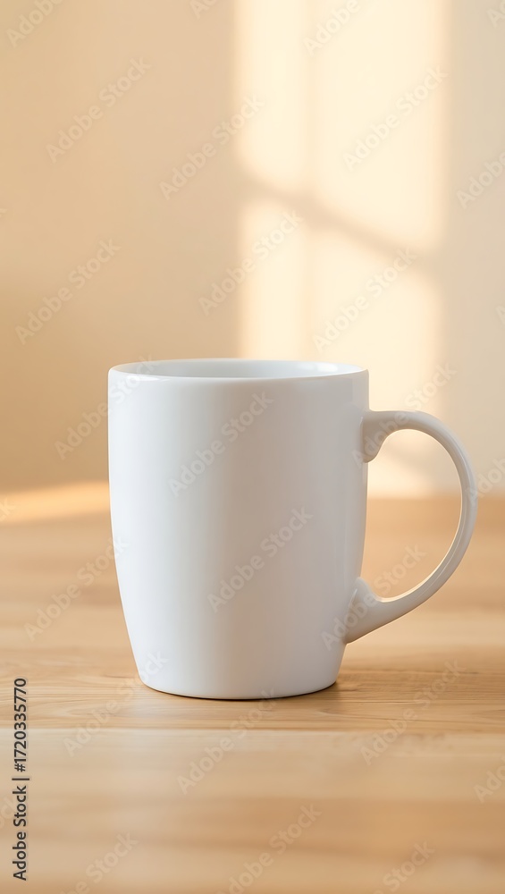 Fototapeta premium Generative AI plain white mug minimalist scene